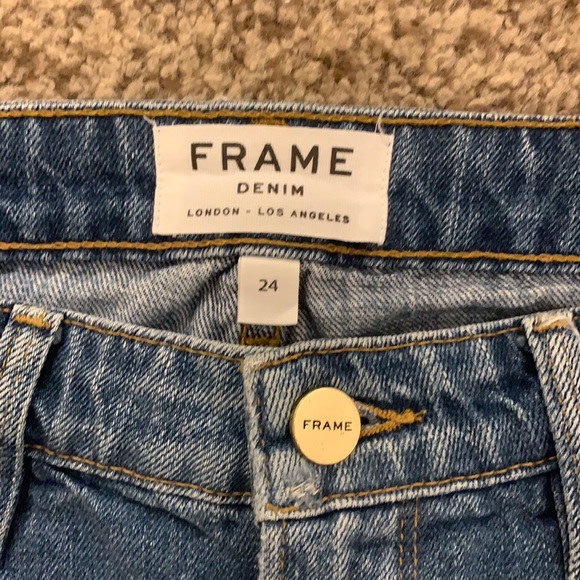 Frame High Rise Garçon Denim Jean Bermuda Shorts - Picture 11 of 14